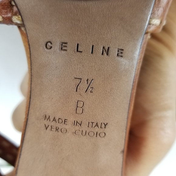 CELINE Leather Slingback Sandals - Picture 6 of 7